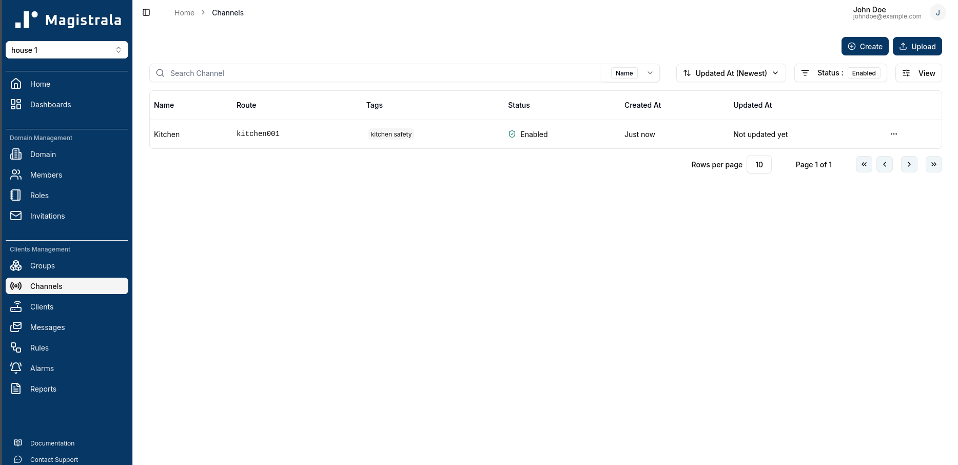 Channels Page